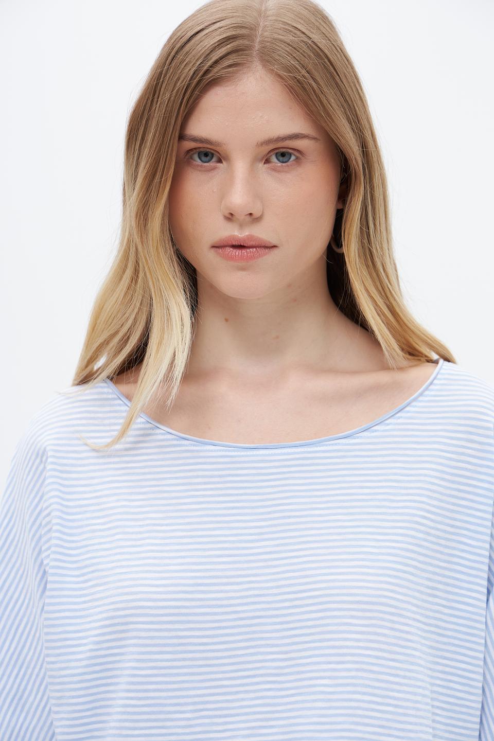 Футболка Oui в полоску голубую