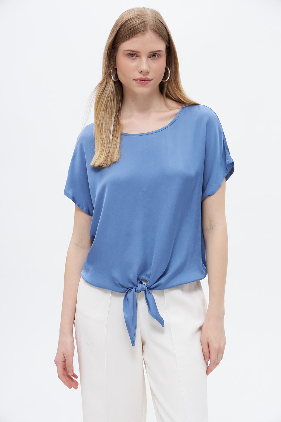 Блуза Oui с завязкой голубая
