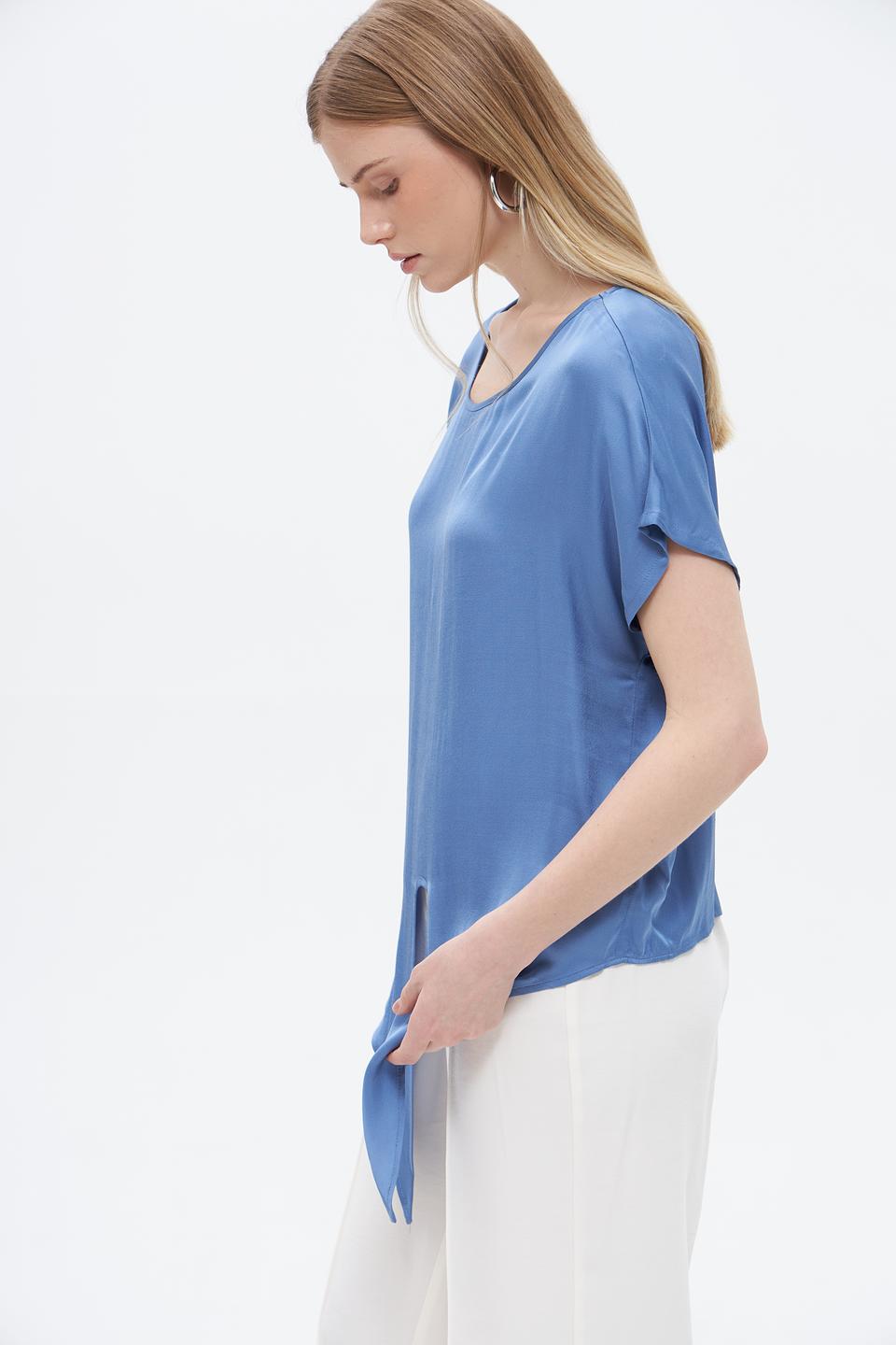 Блуза Oui с завязкой голубая