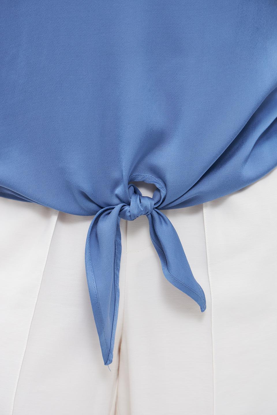 Блуза Oui с завязкой голубая