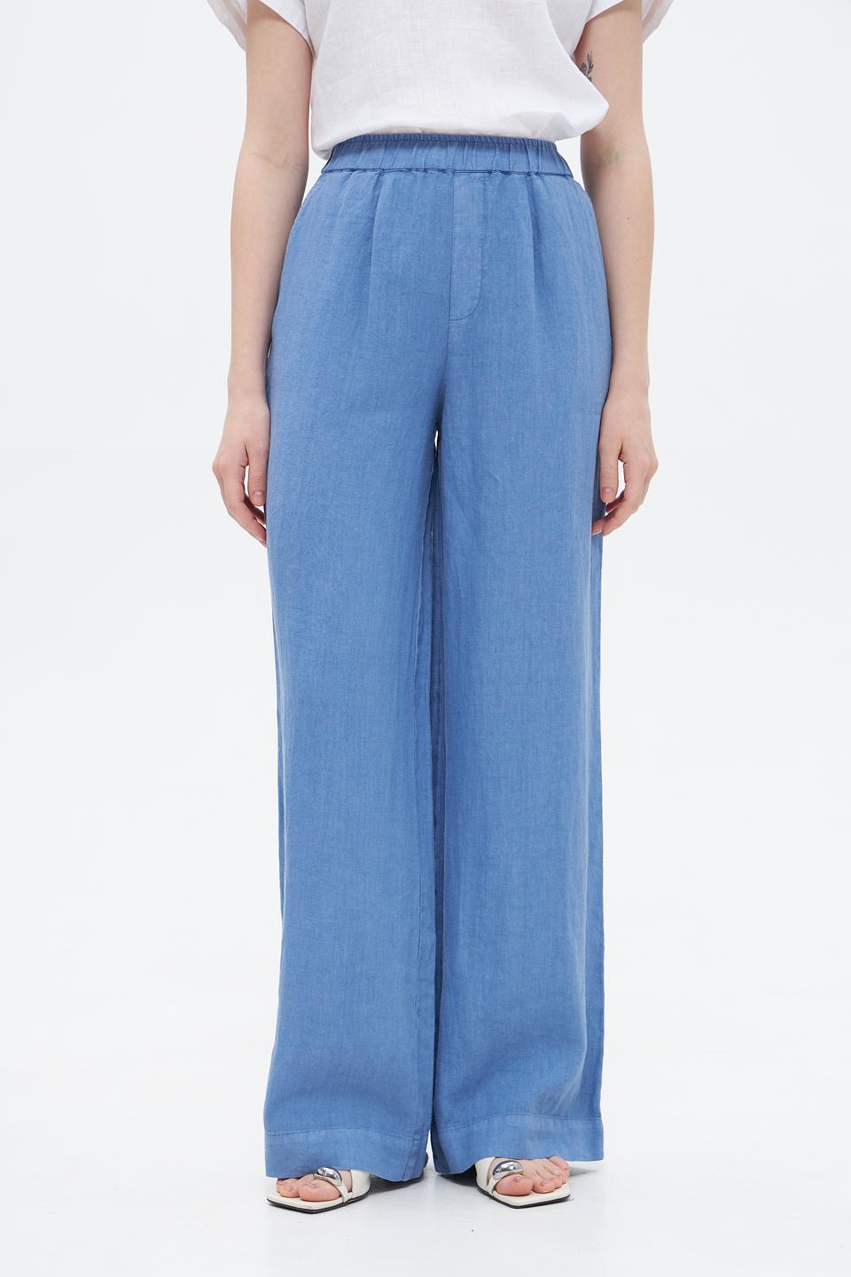 Брюки клёш Oui голубые