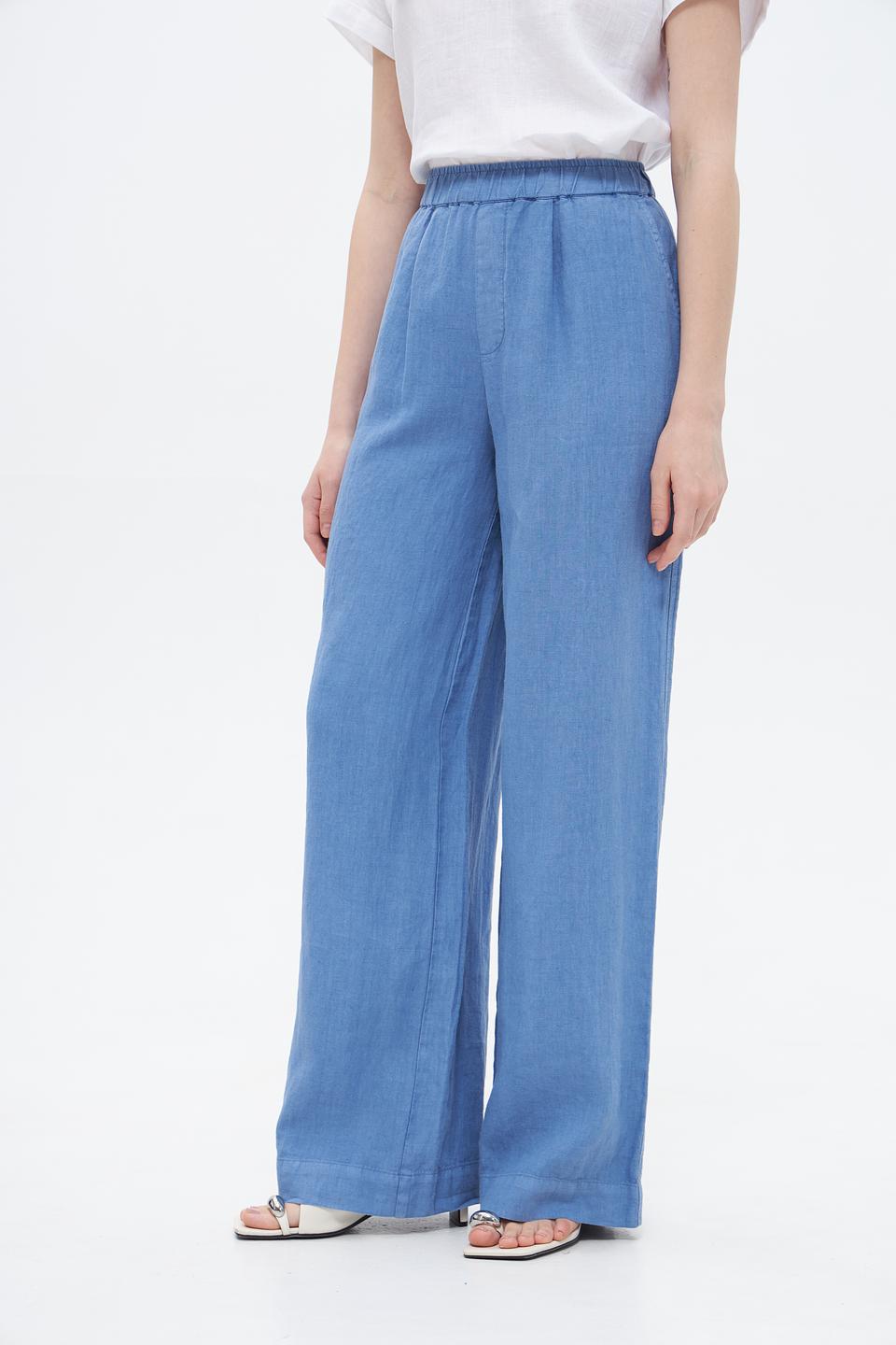 Брюки клёш Oui голубые