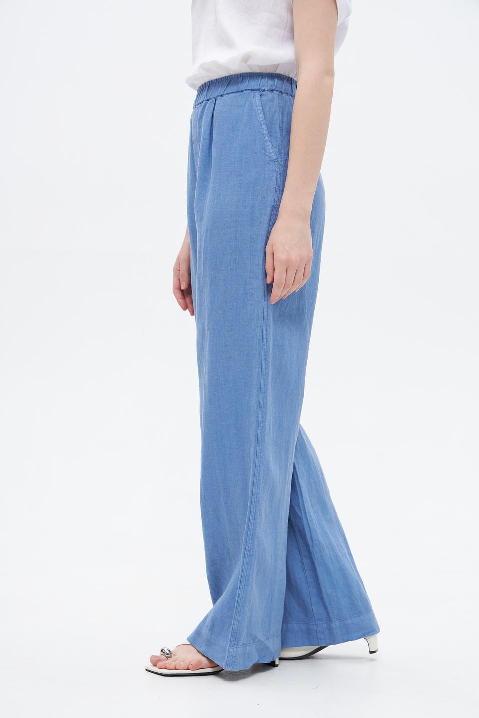 Брюки клёш Oui голубые