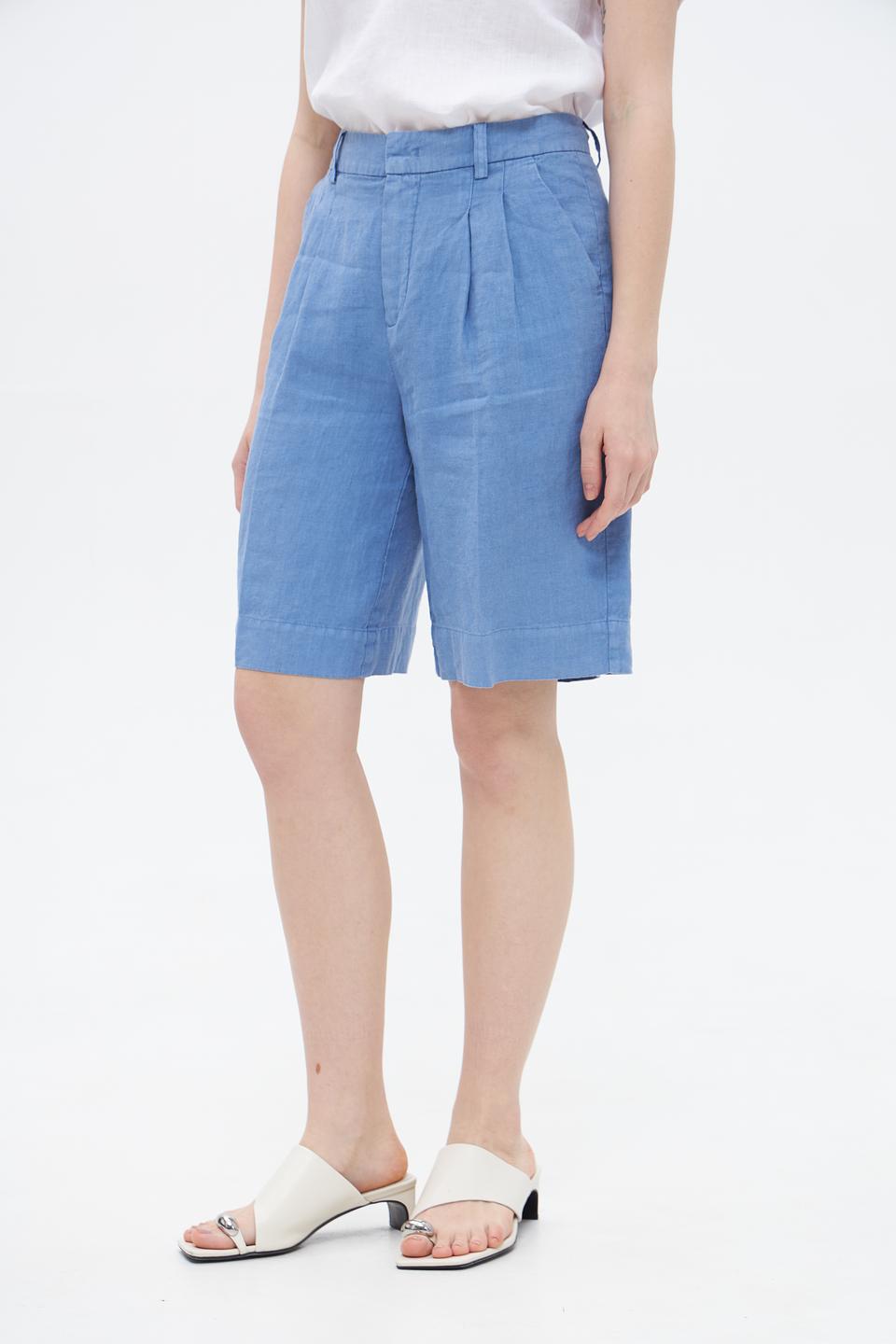 Шорты Oui льняные голубые