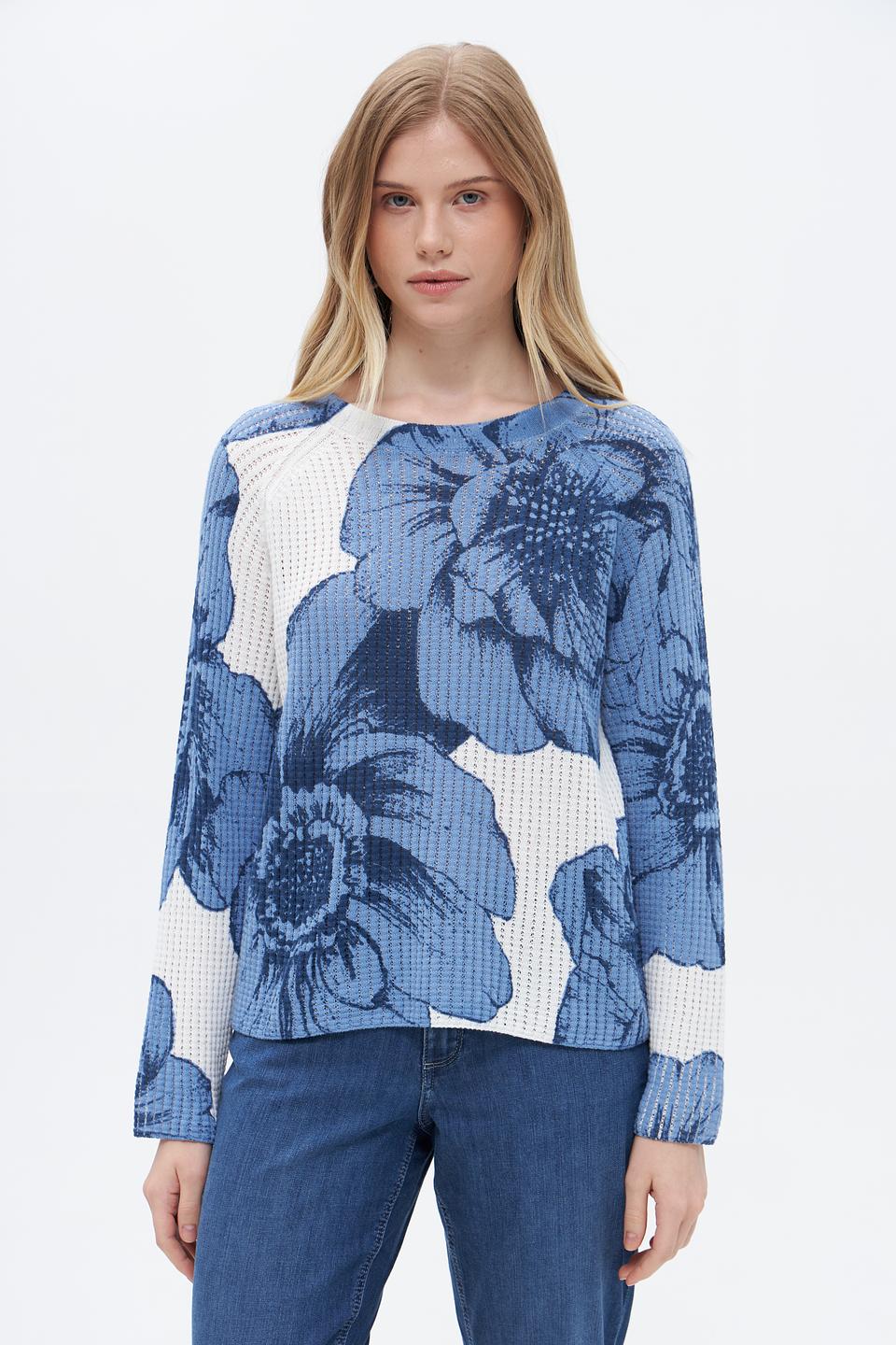 Пуловер Oui с цветочным принтом