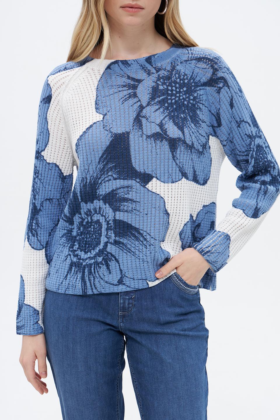 Пуловер Oui с цветочным принтом