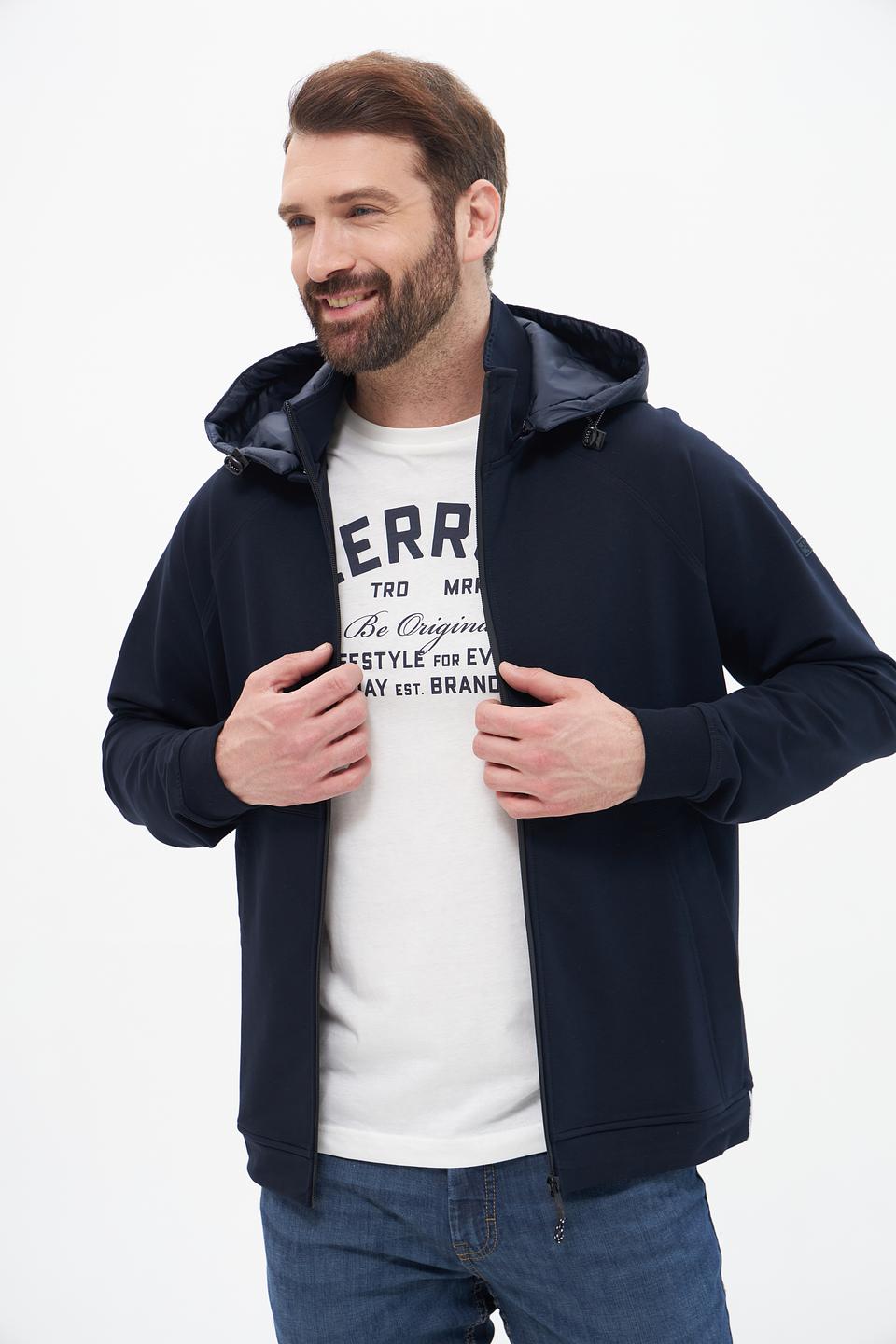 Кардиган Monte Carlo синий с капюшоном