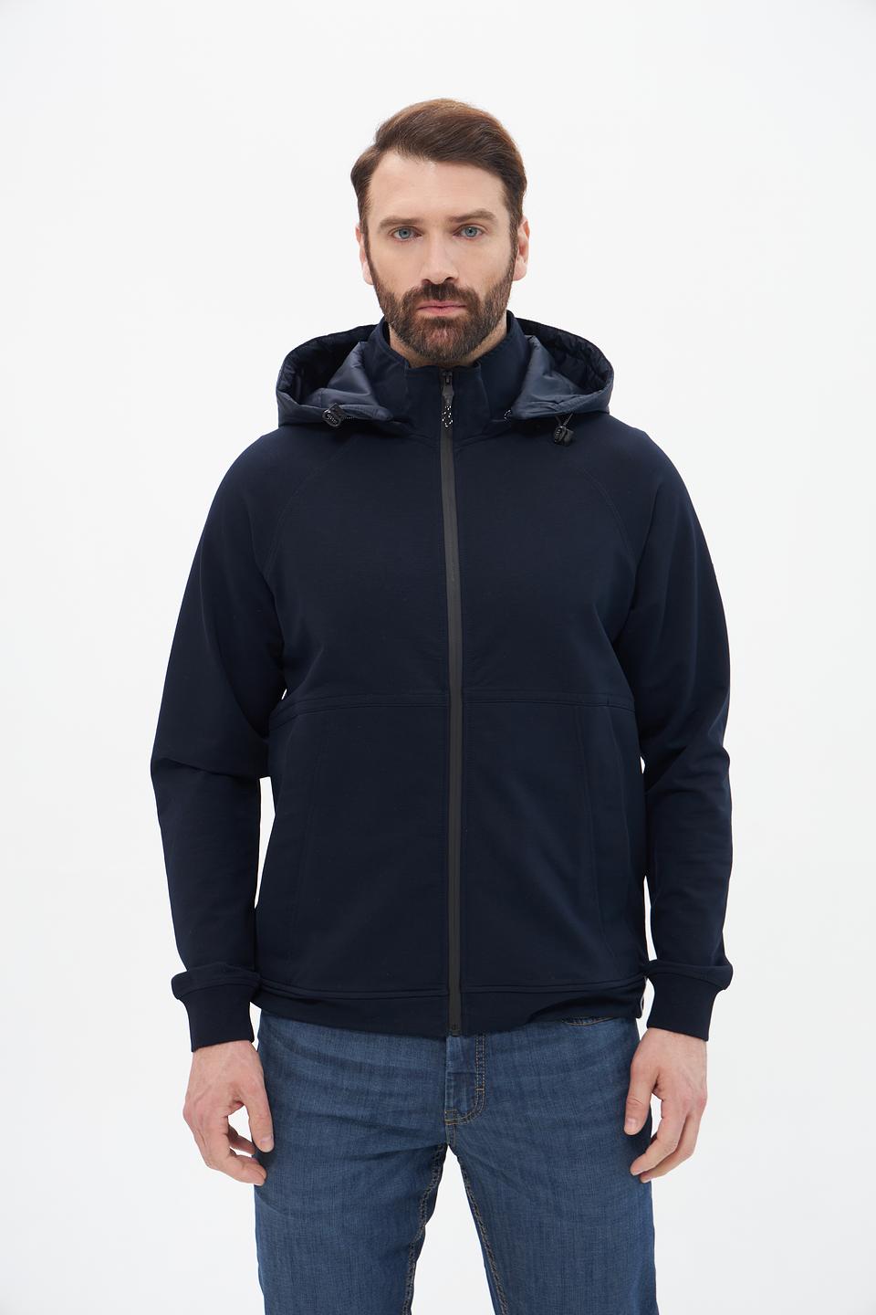 Кардиган Monte Carlo синий с капюшоном