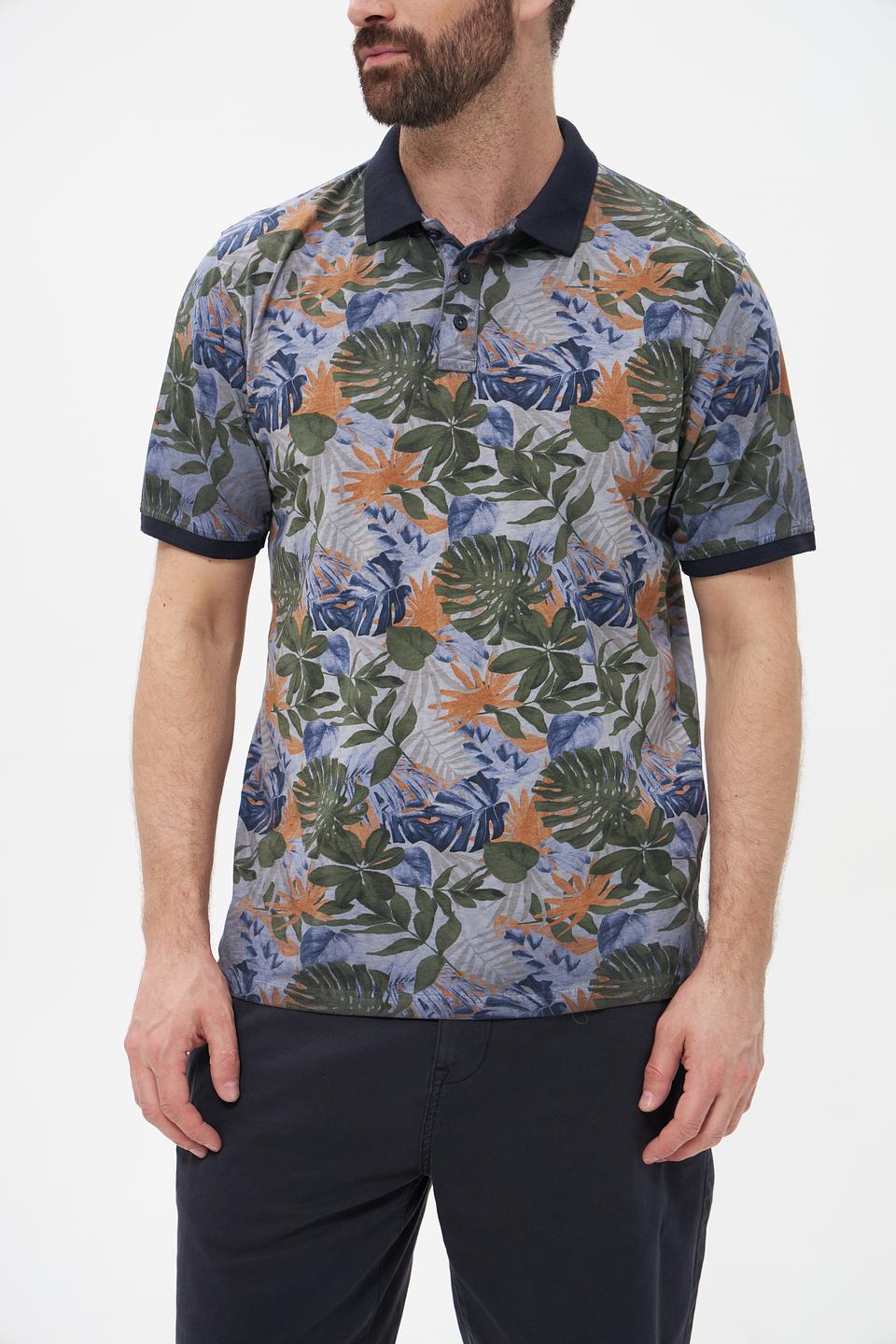 Поло Casa Moda с тропическим принтом