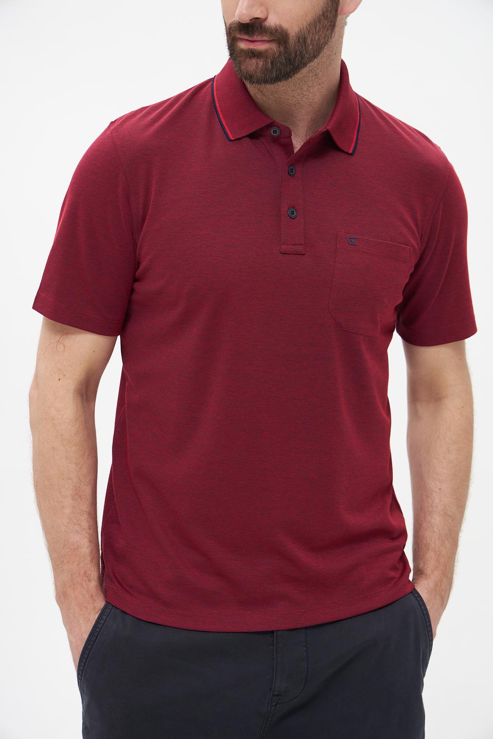 Поло Casa Moda бордовый с карманом