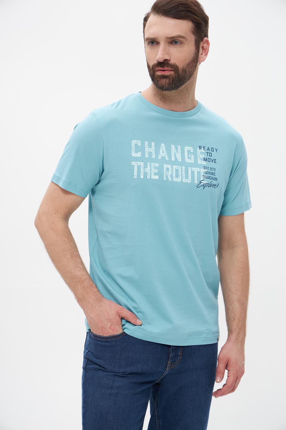Футболка Lerros с принтом бирюзовая