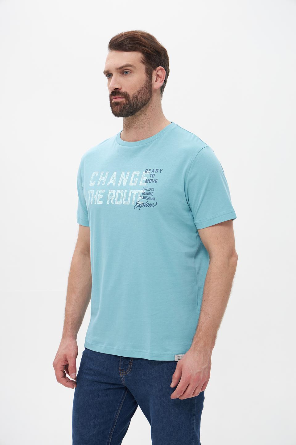 Футболка Lerros с принтом бирюзовая