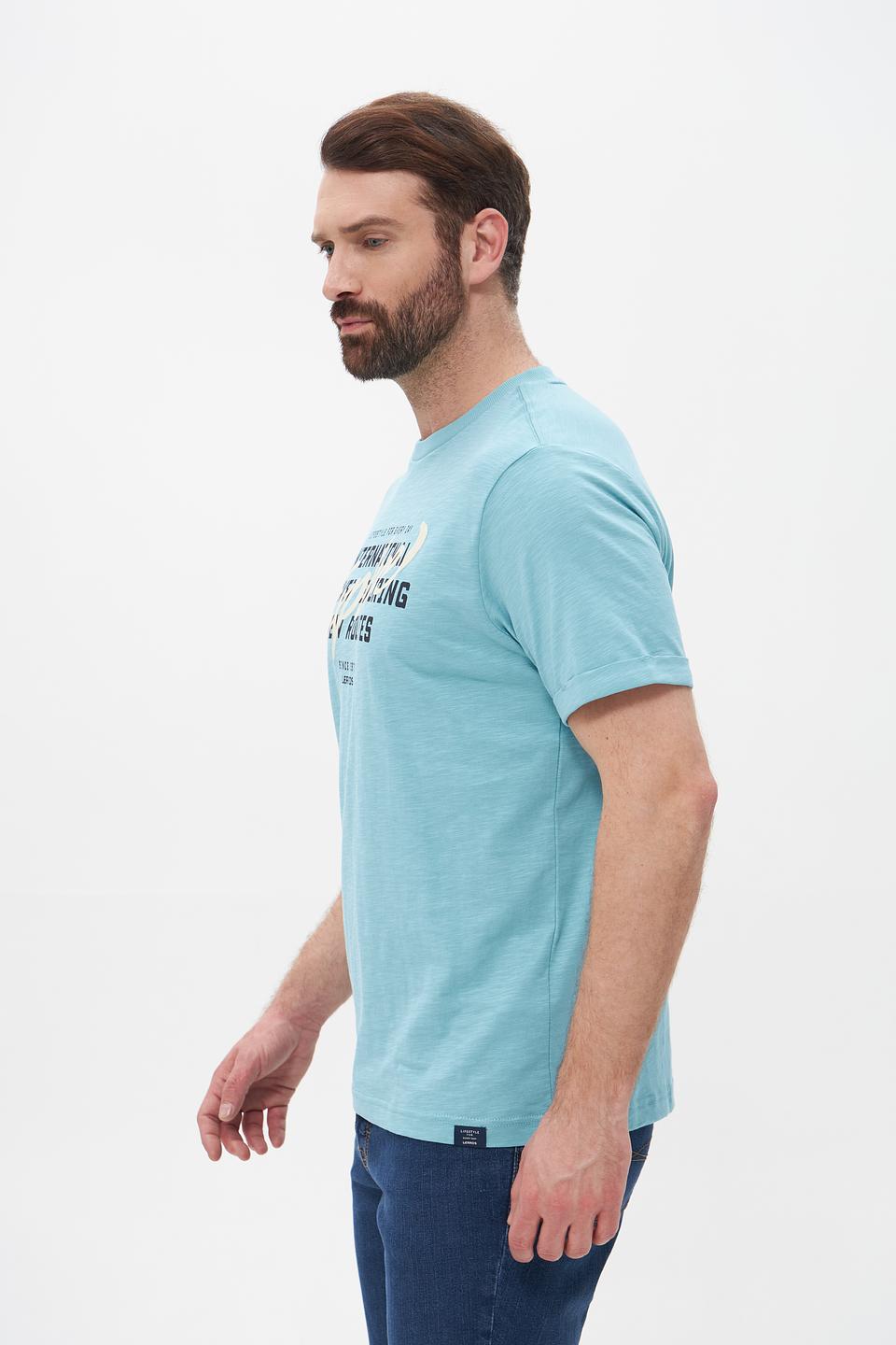 Футболка Lerros бирюзовая с принтом