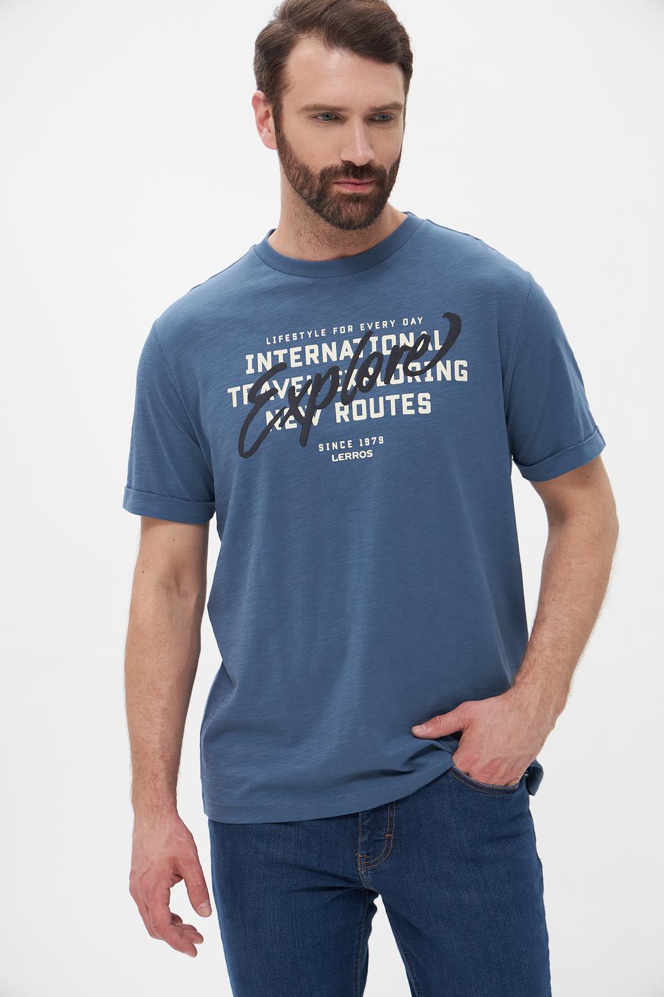 Футболка Lerros с принтом синяя