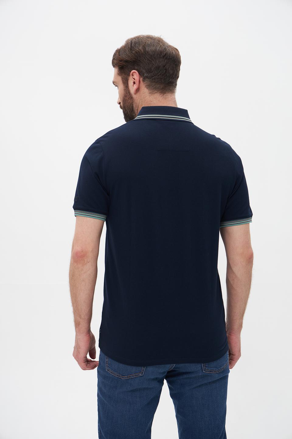 Поло Monte Carlo с карманом темно-синее