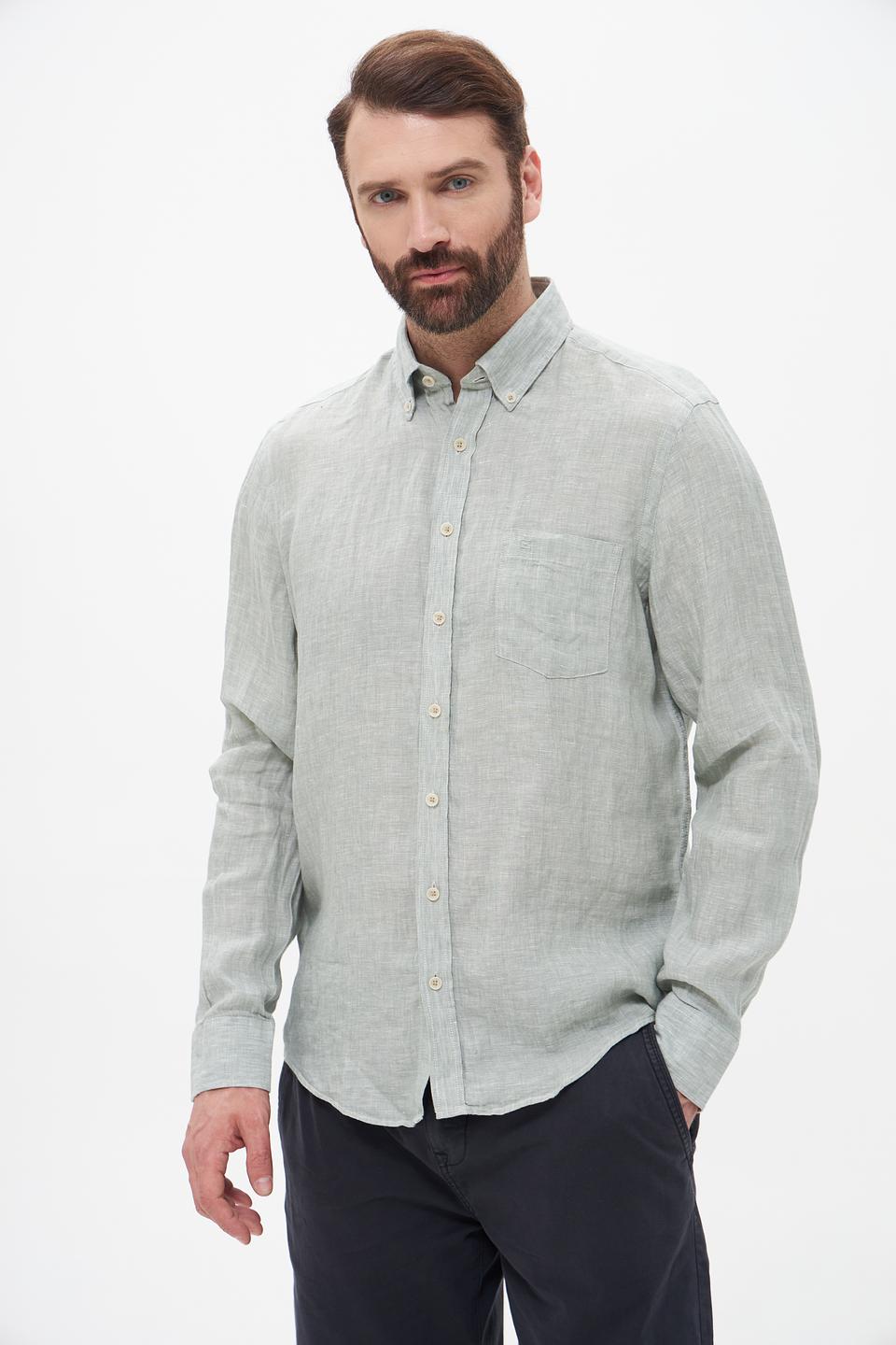Рубашка Casa Moda лен мятный