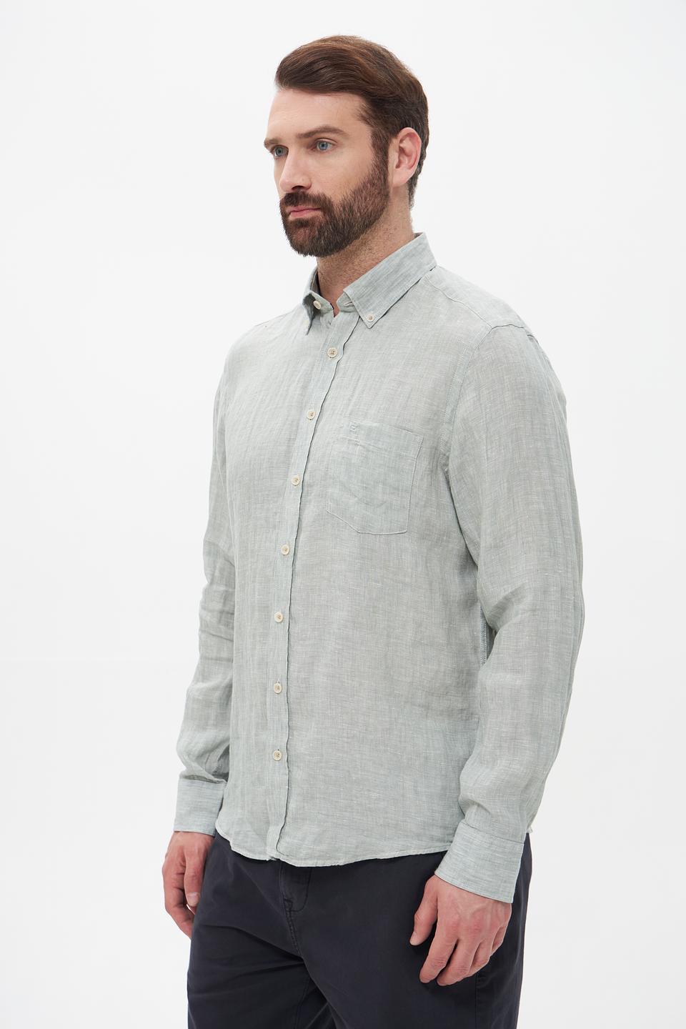 Рубашка Casa Moda лен мятный