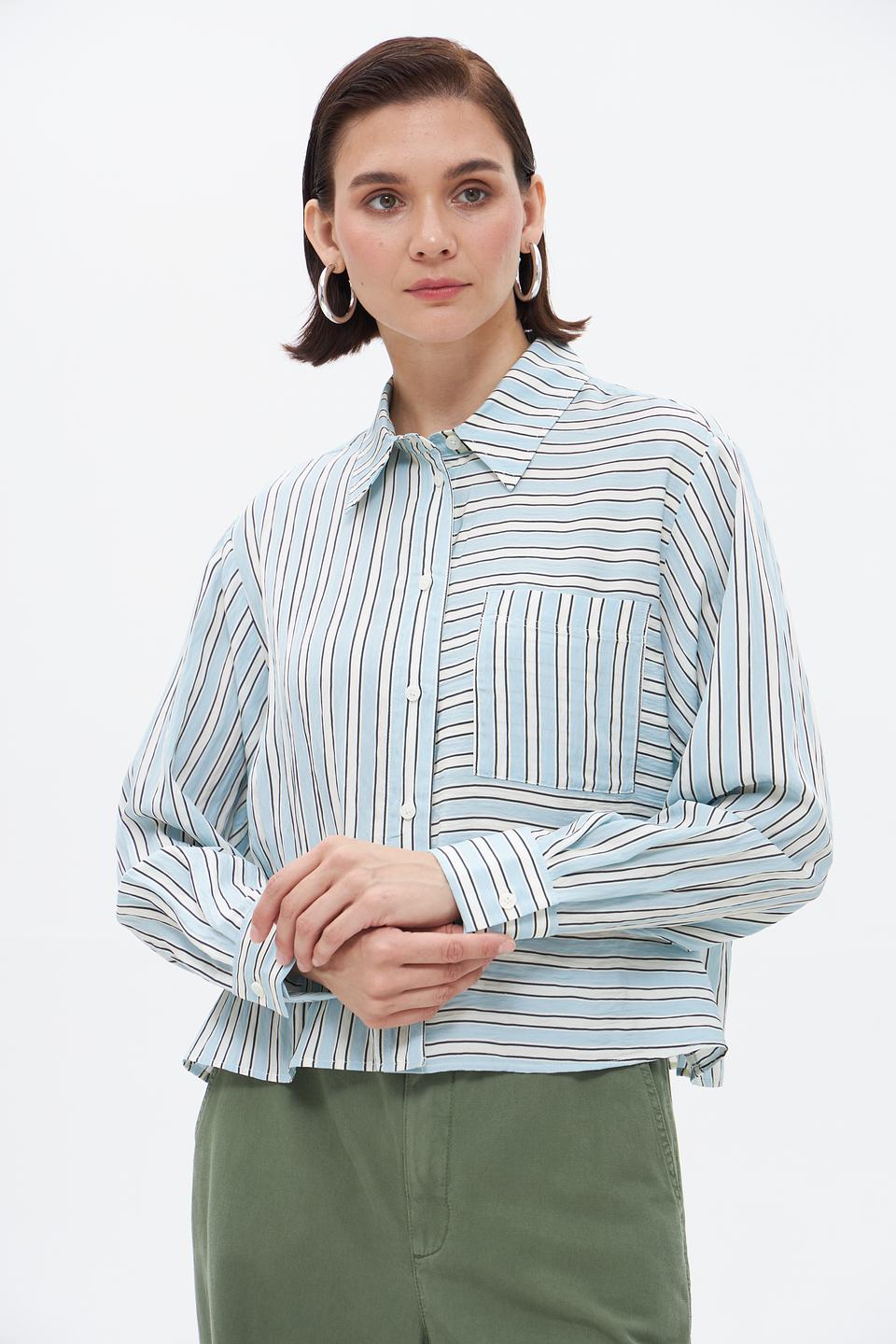 Блузка Marc O Polo DENIM в полоску голубую