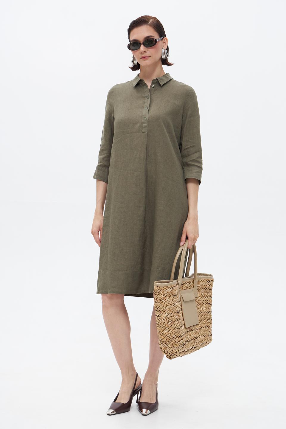 Платье Gerry Weber хаки с воротником