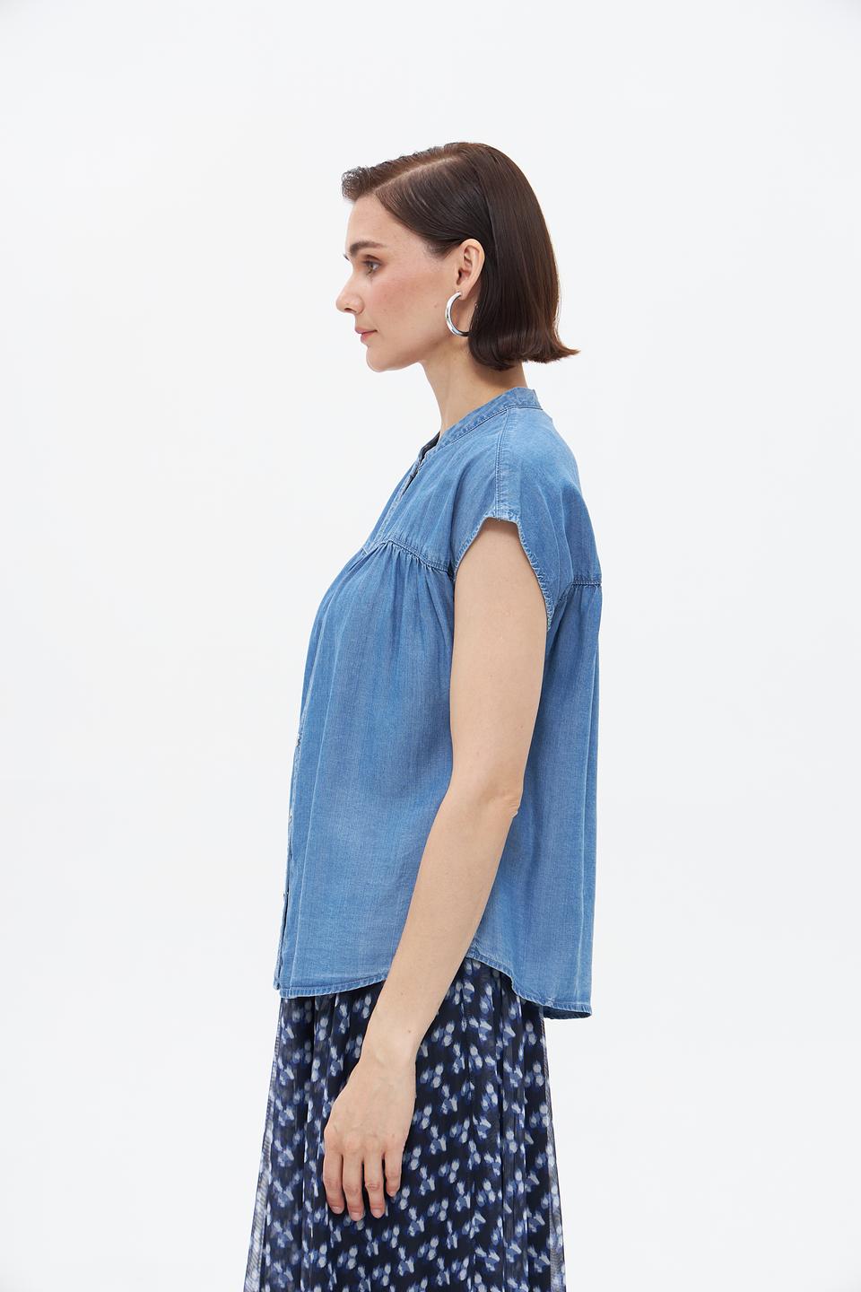 Блуза Taifun джинсовая с рукавами-крылышками