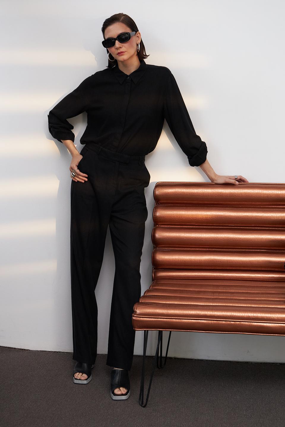 Блуза Taifun чёрная с рукавом 3/4