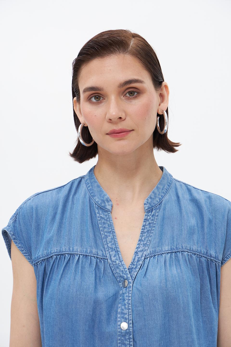 Блуза Taifun джинсовая с рукавами-крылышками