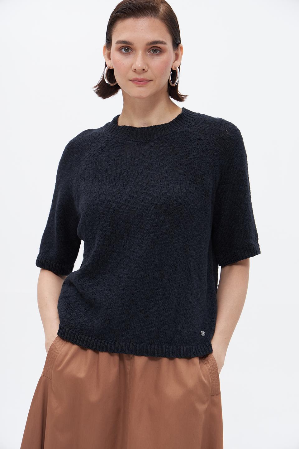 Пуловер Bugatti с коротким рукавом чёрный