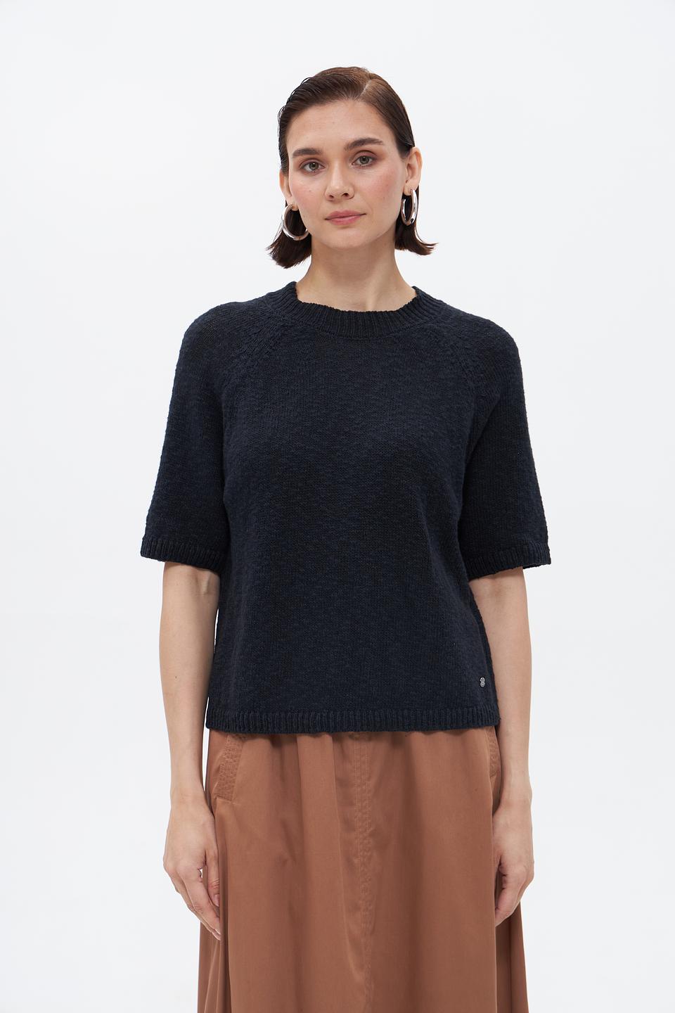 Пуловер Bugatti с коротким рукавом чёрный