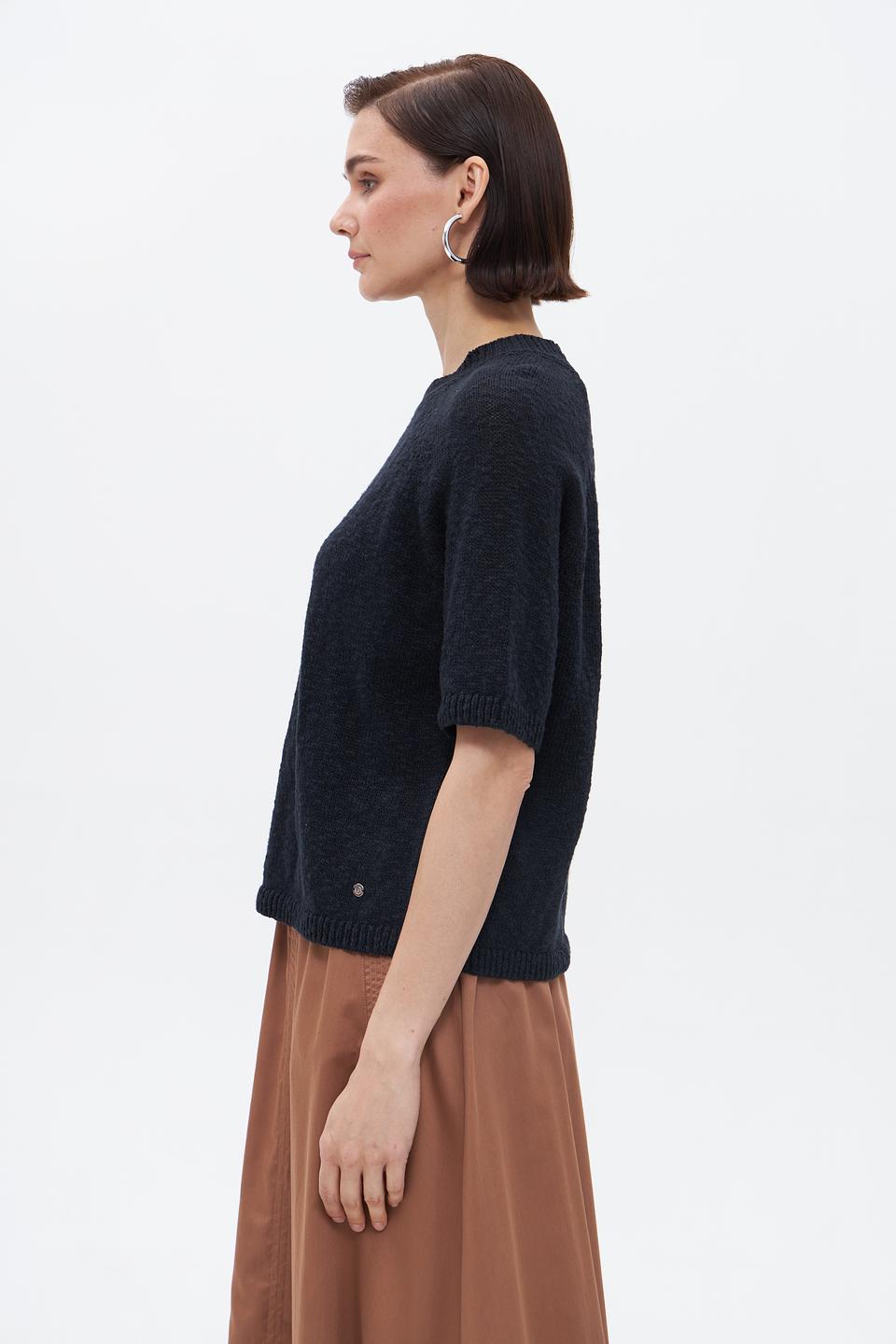 Пуловер Bugatti с коротким рукавом чёрный