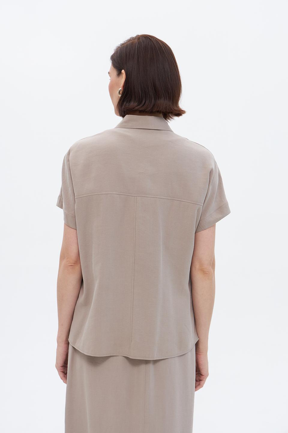 Блуза Bianca с карманами бежевая