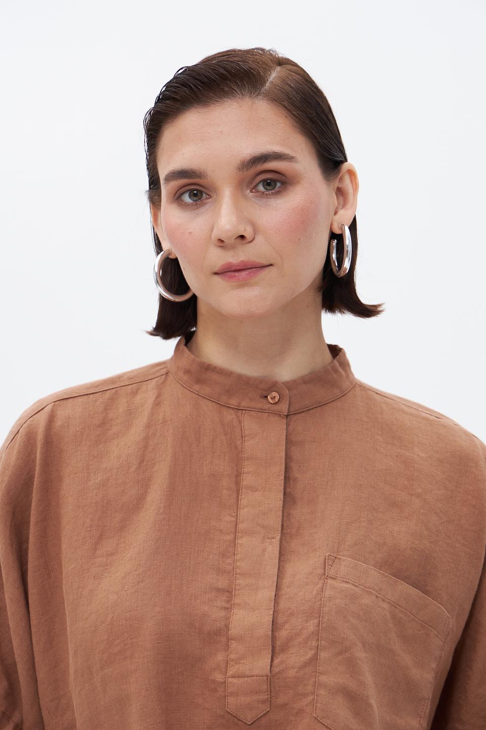 Блуза Bugatti лен коричневый