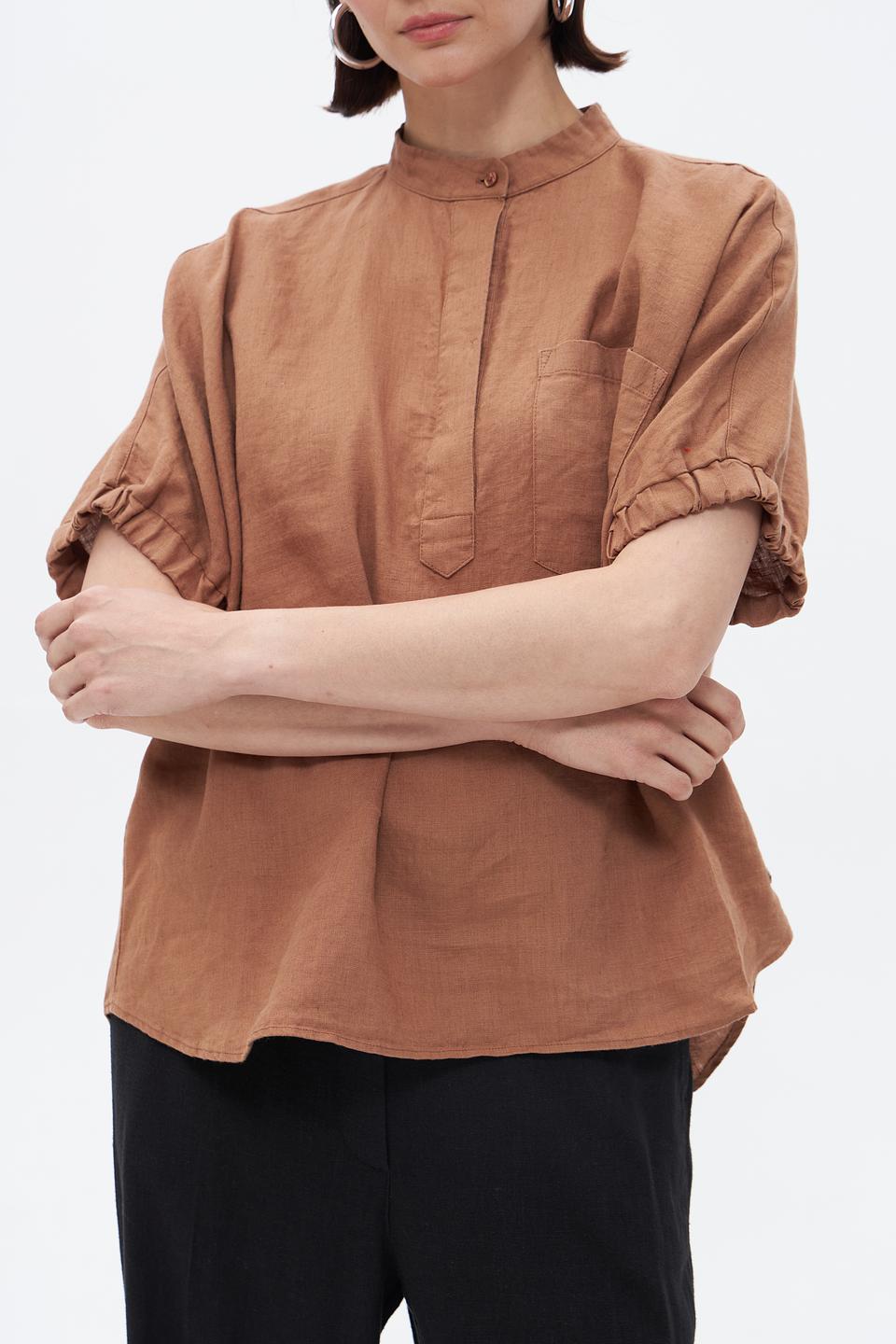 Блуза Bugatti лен коричневый