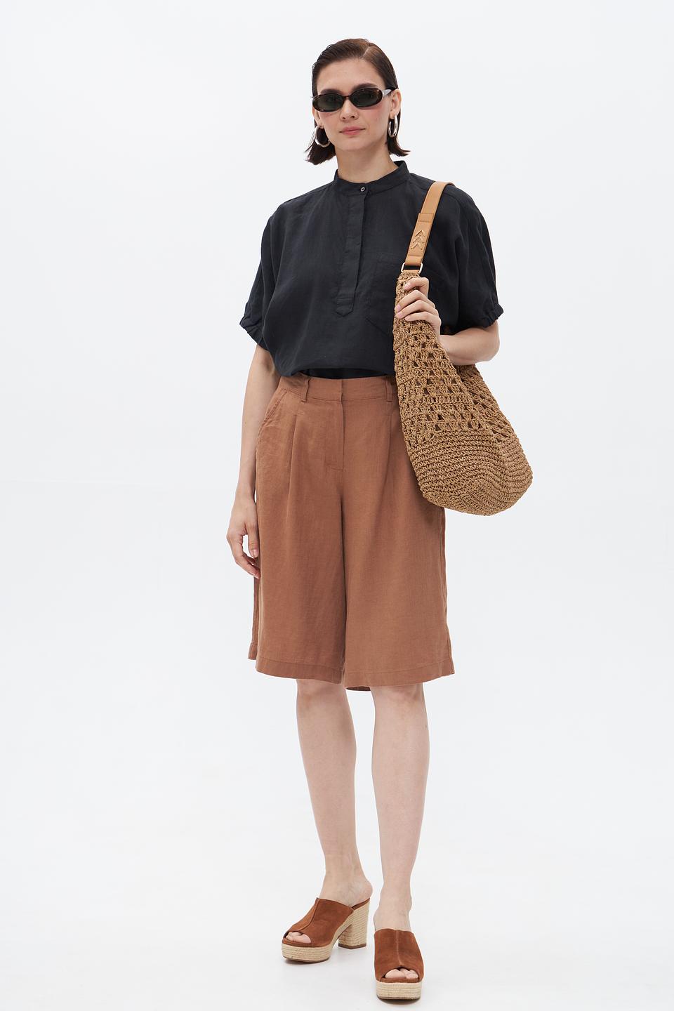 Блузка Bugatti из льна чёрная