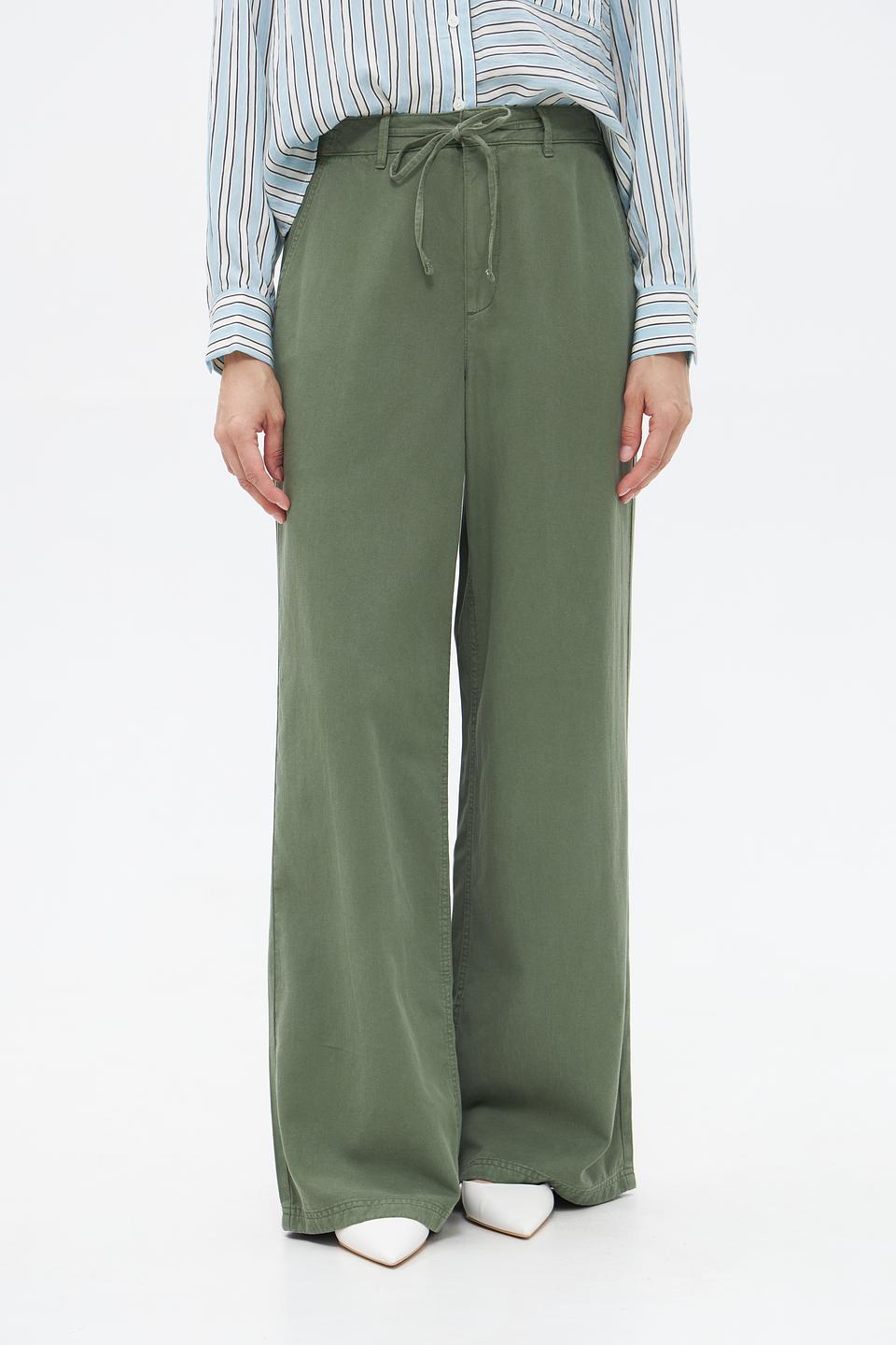 Брюки клёш Oui хаки