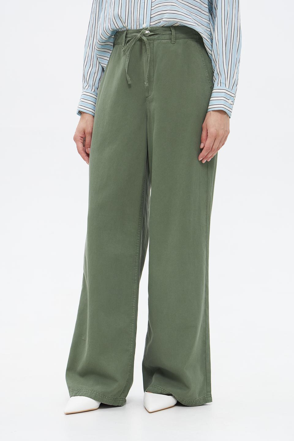 Брюки клёш Oui хаки