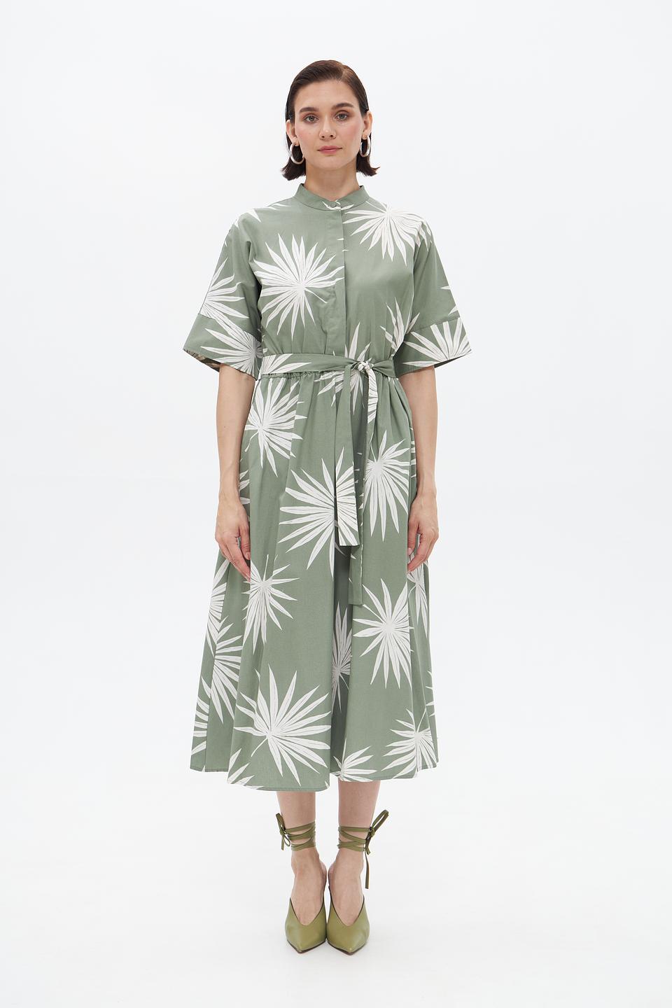 Платье Oui с принтом пальмовых листьев