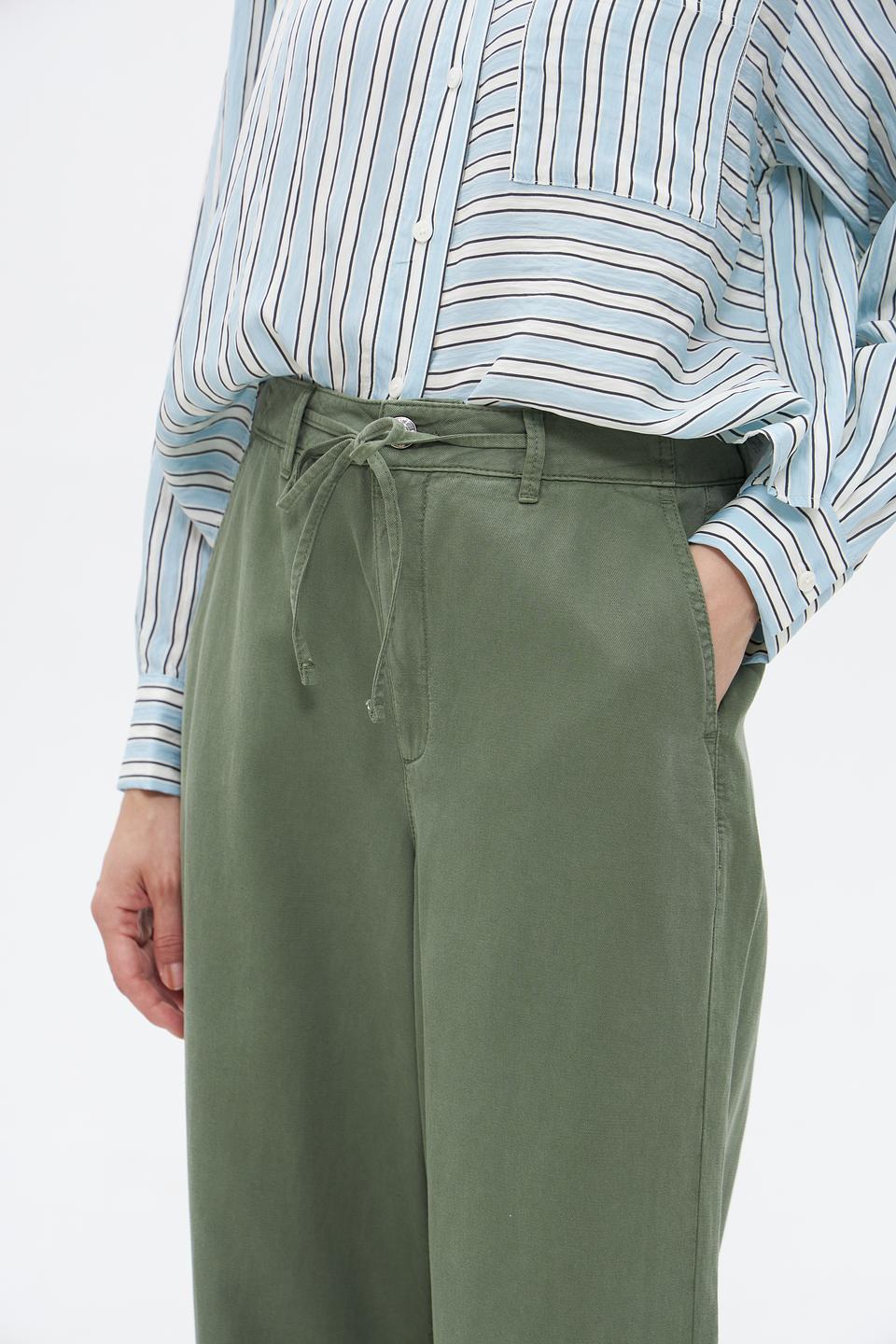 Брюки клёш Oui хаки