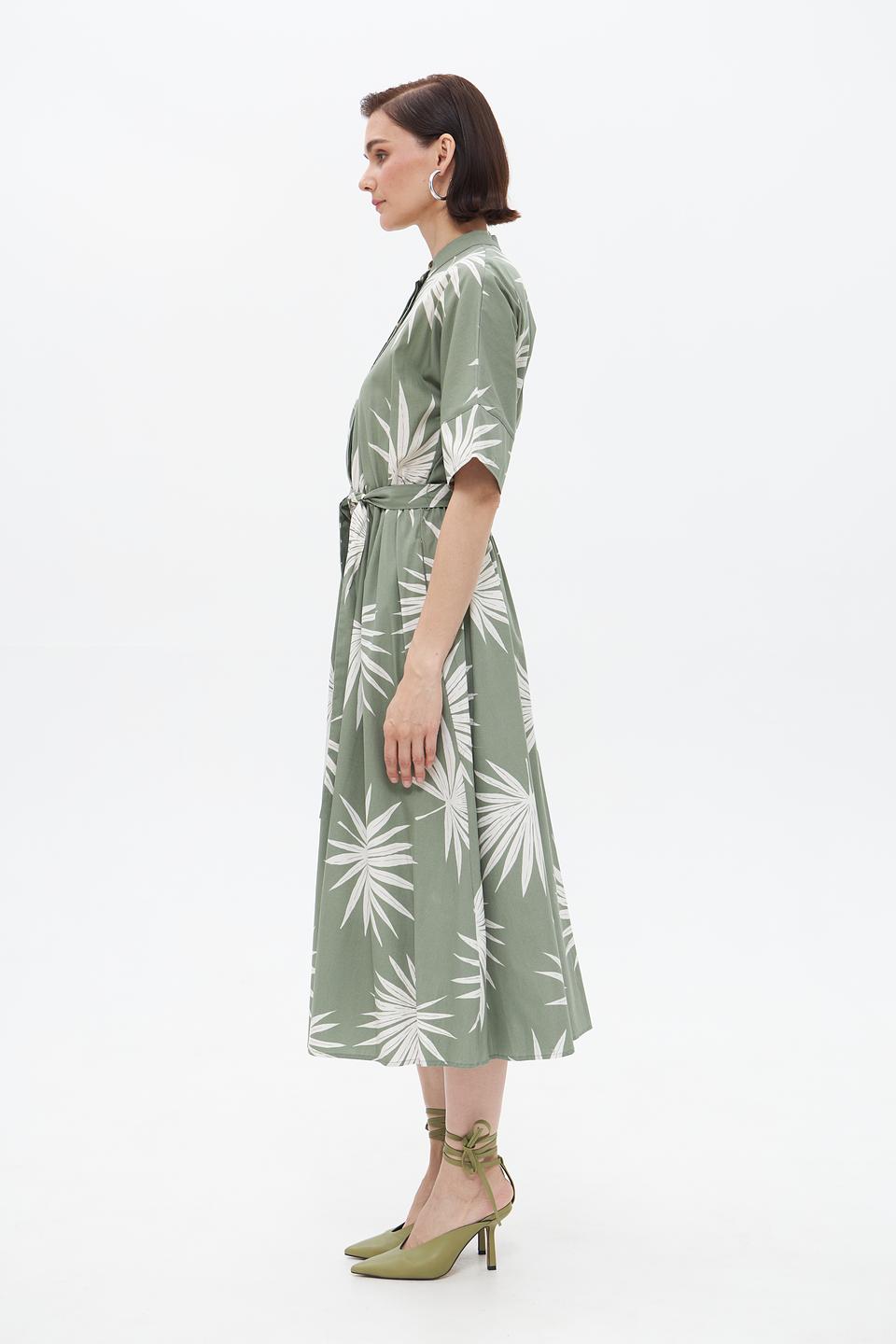 Платье Oui с принтом пальмовых листьев