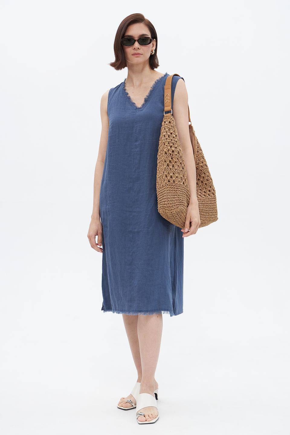 Платье Oui льняное деним