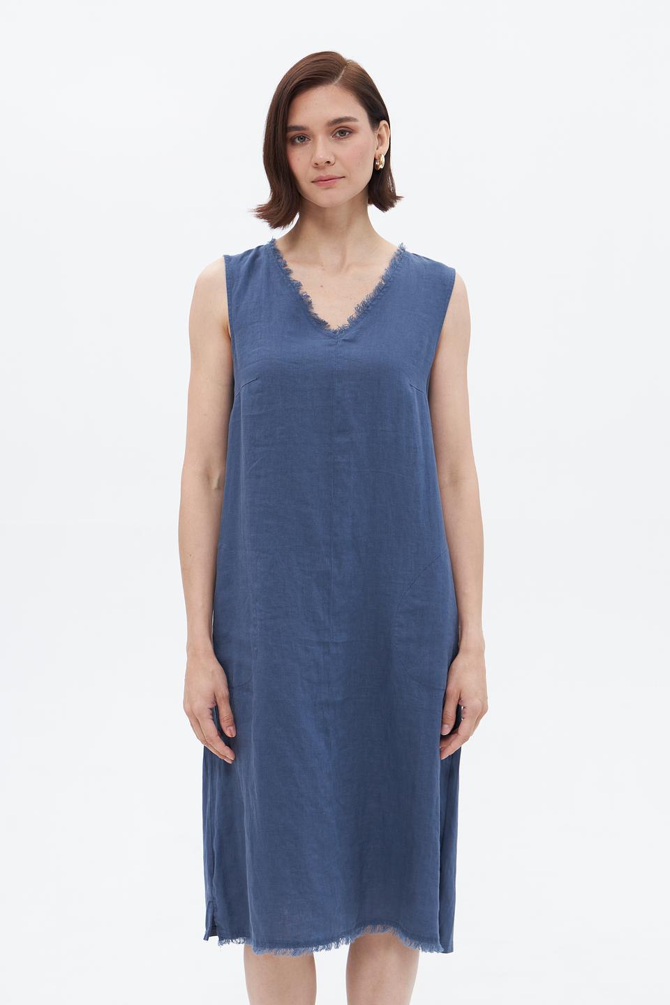 Платье Oui льняное деним