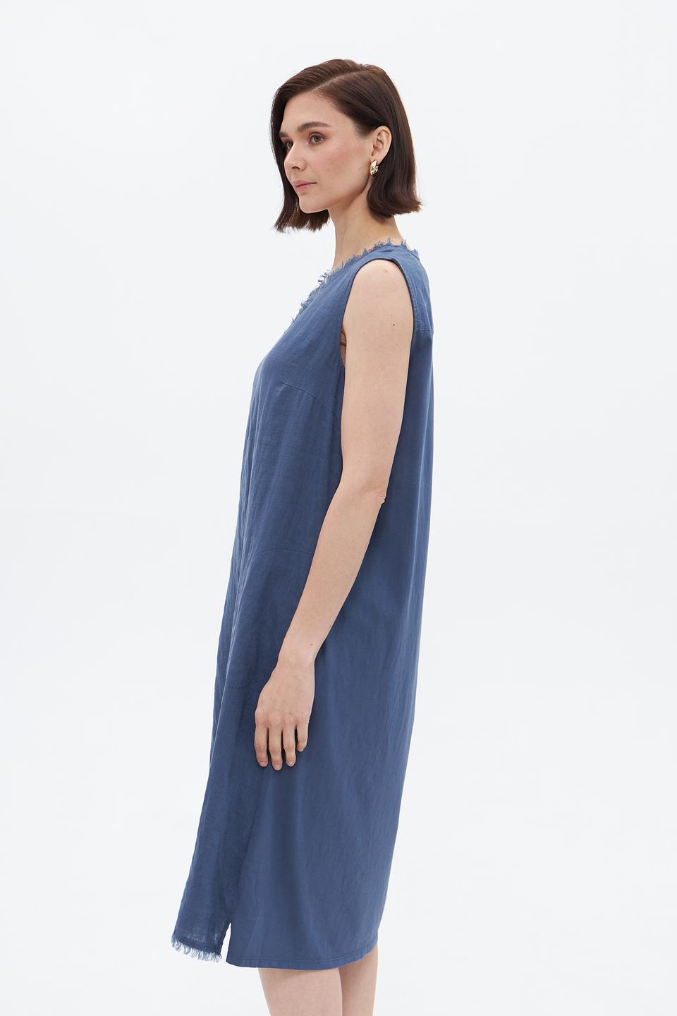 Платье Oui льняное деним