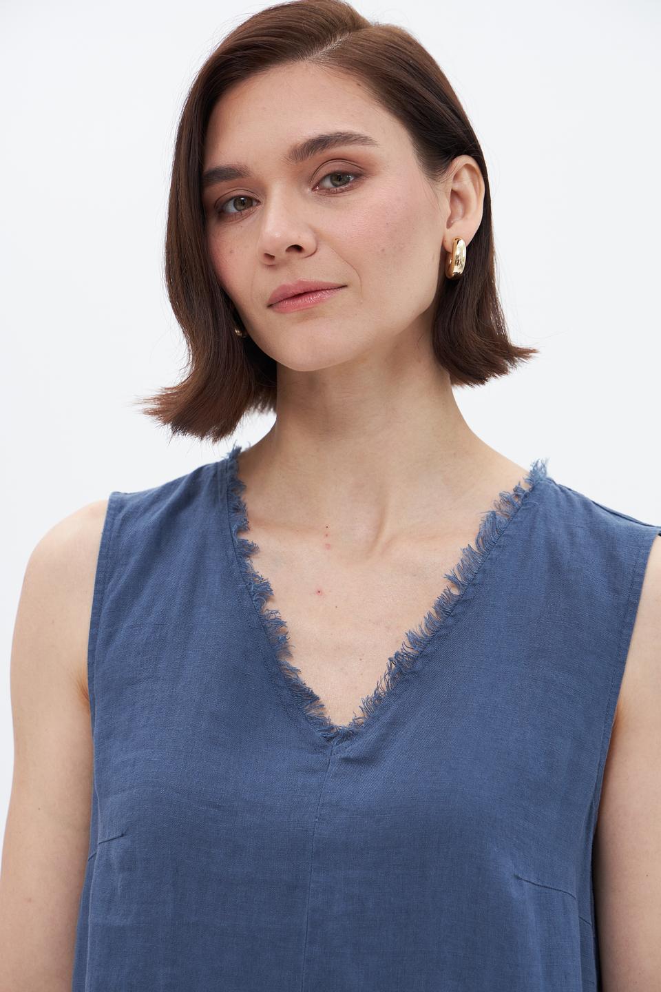 Платье Oui льняное деним