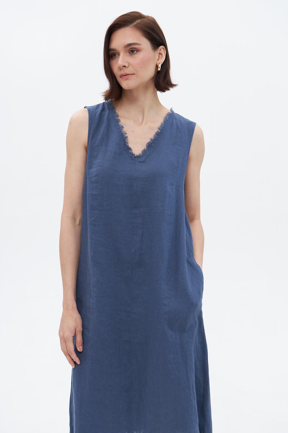 Платье Oui льняное деним