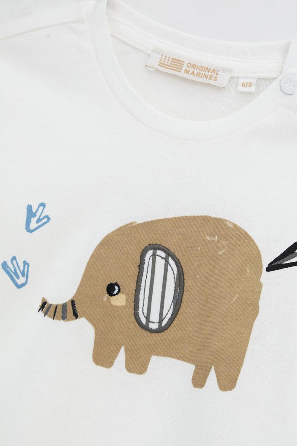 Футболка Original Marines с принтом слон молочный