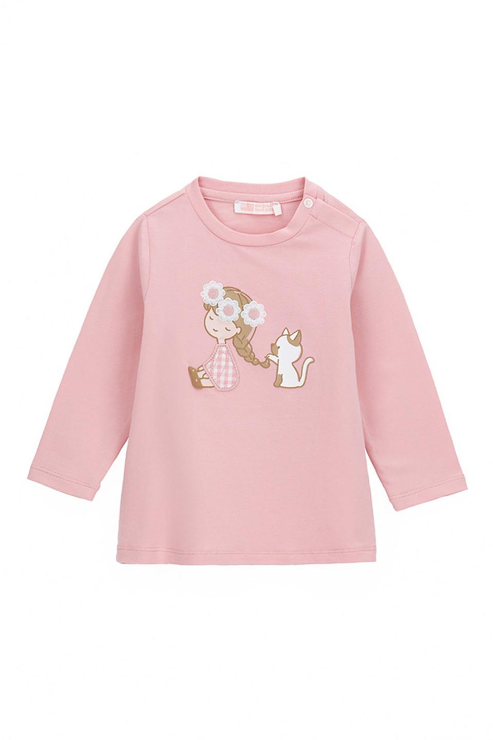 Футболка Original Marines дев. с котиком розовый