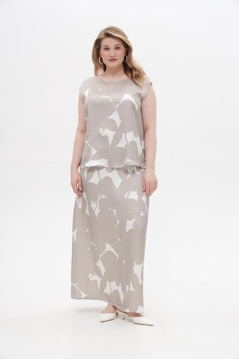 Юбка Cinque с принтом бежевая