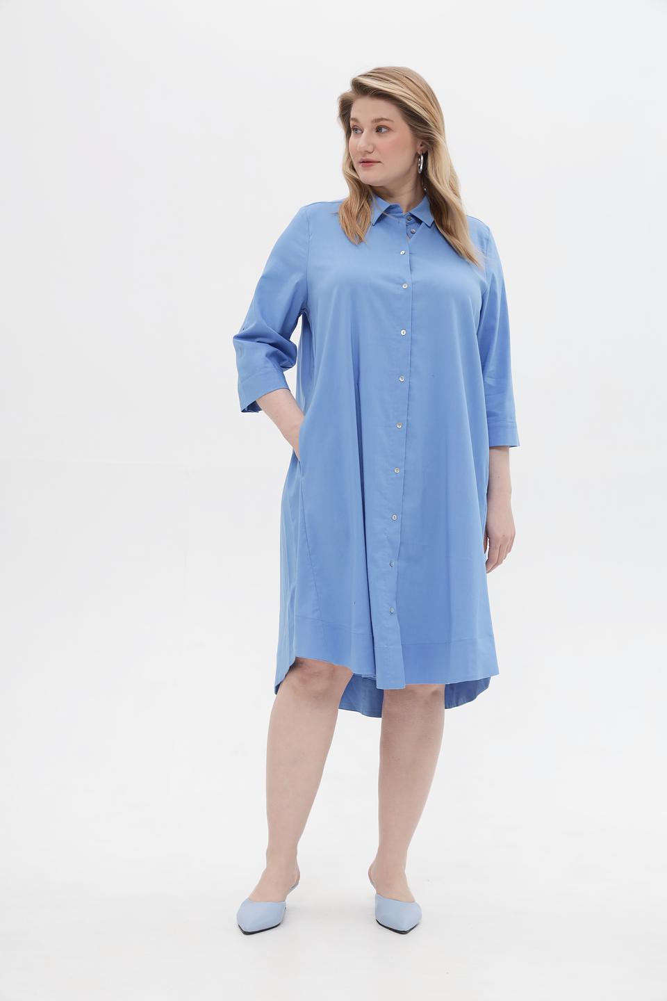 Платье-рубашка Frapp голубое