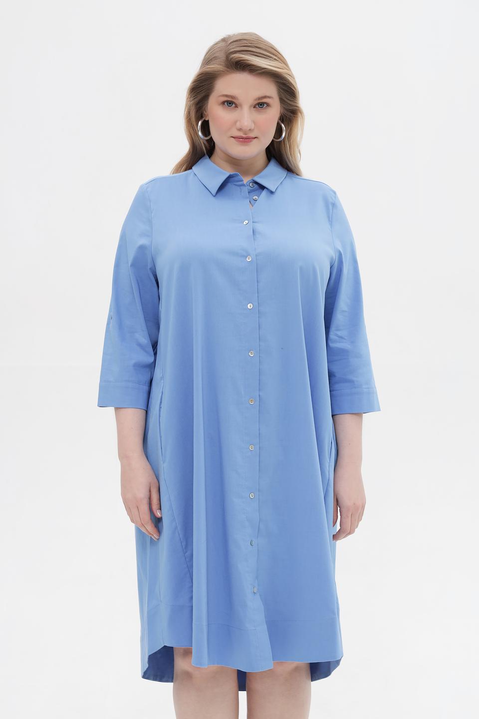 Платье-рубашка Frapp голубое