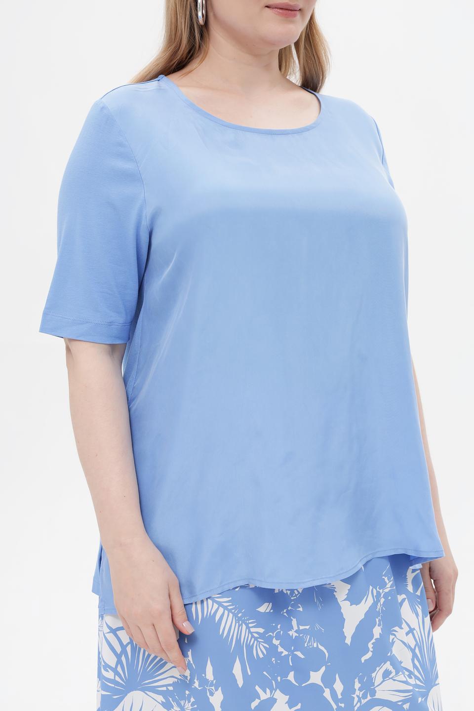 Блуза Frapp голубая с коротким рукавом