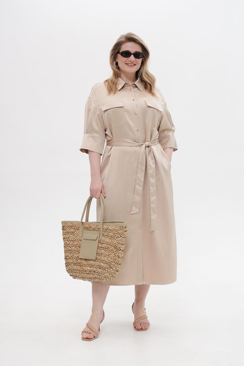 Платье рубашка Marc Aurel бежевое